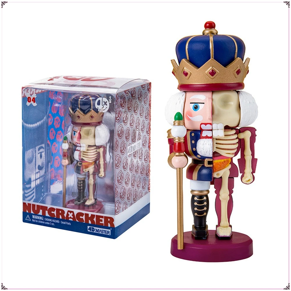 4D Master Half Anatomy Model Nutcracker The King with Scepter-Blue Crown Trendy Handmade Model Toy Ornaments Kids Hobbies Gifts