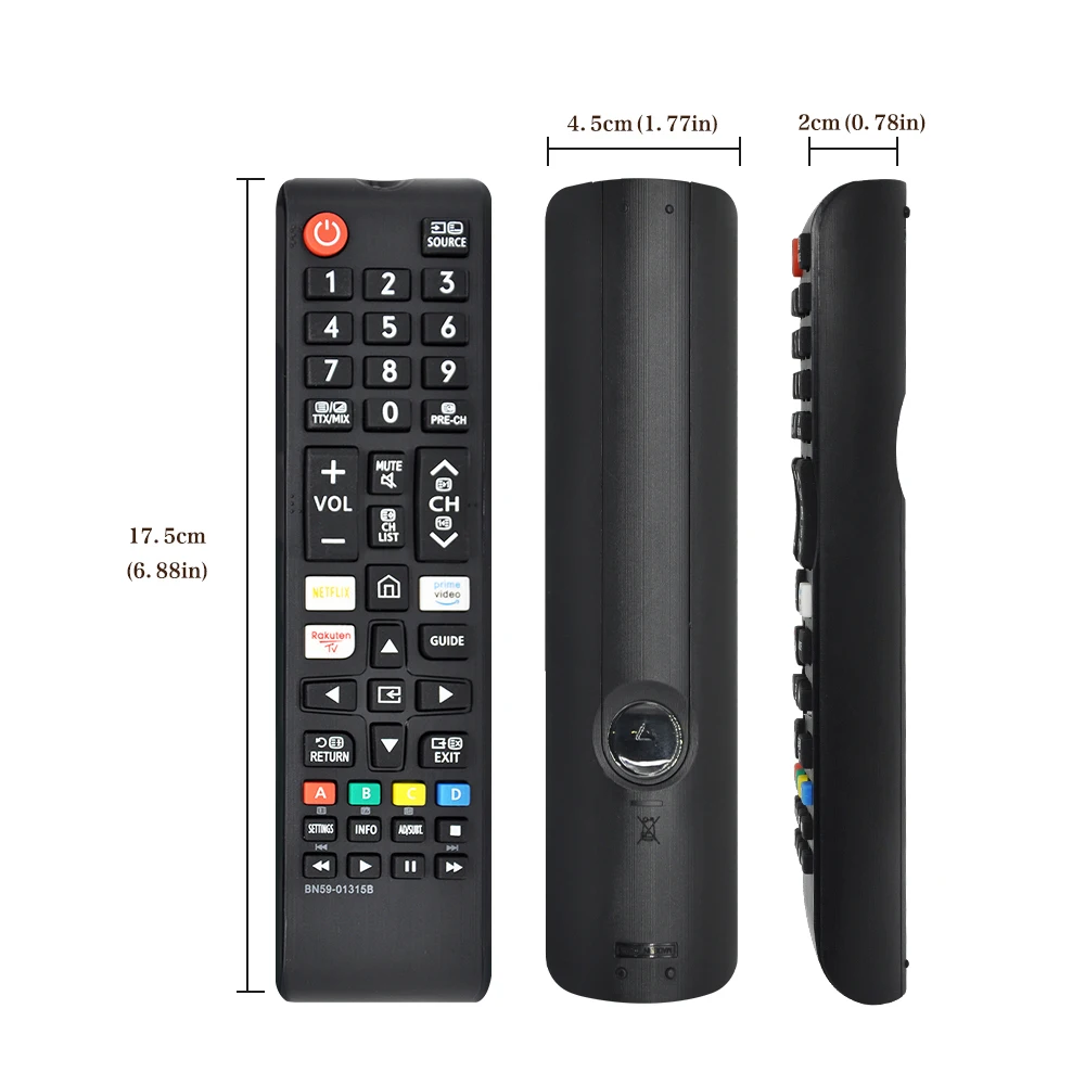 جهاز التحكم عن بعد بالأشعة تحت الحمراء BN59-01315B بديل لتلفزيون سامسونج UE55RU7100 مع NETFLIX Prime Video