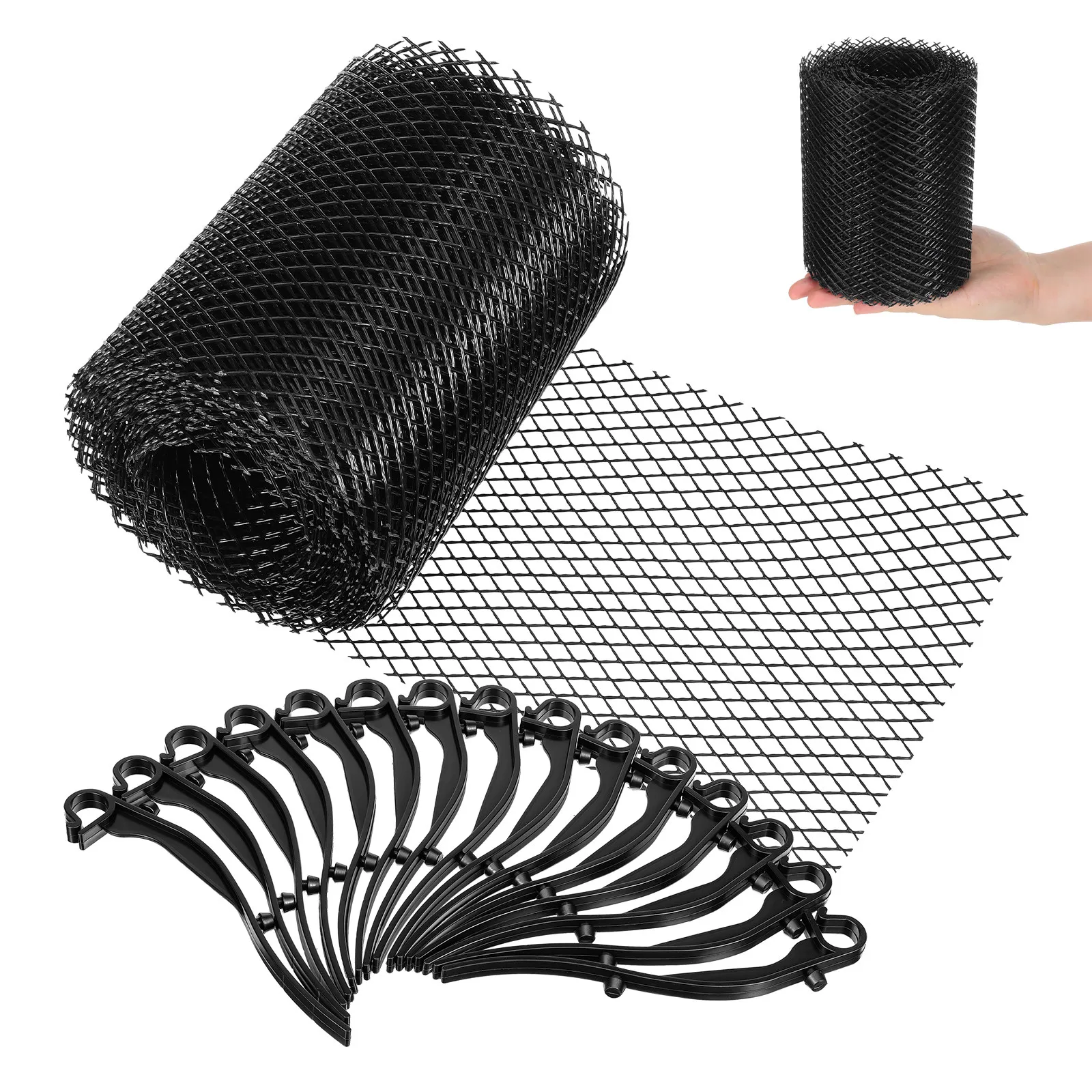 Gutter Guard Mesh Plastic Netting Prevent Overflow Leaf Debris Blockage Easy Install for Yard Balcony Gutter Guard