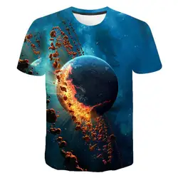 Novo planeta cósmico espaço galáxia 3d impressão das senhoras das crianças dos homens t-shirts casuais estrelado legal topos moda rua luz esportes