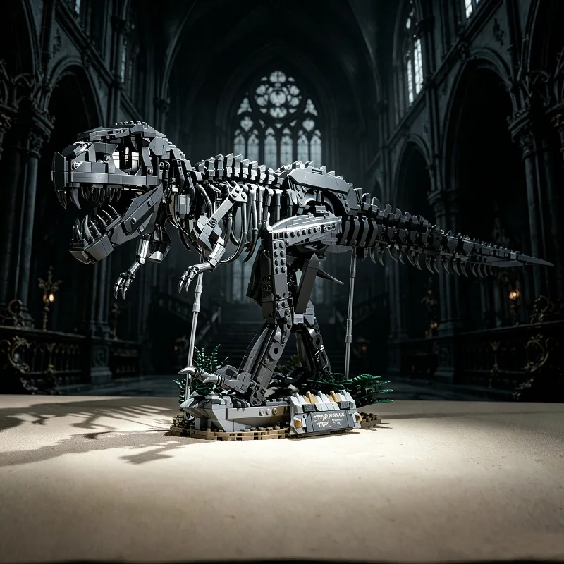 KQ104 1876Pcs Dark Tyrannosaurus Rex Dinosaur Skeleton Building Blocks Bricks Model DIY Ornament Toys for Boys Christmas Gift - view 2