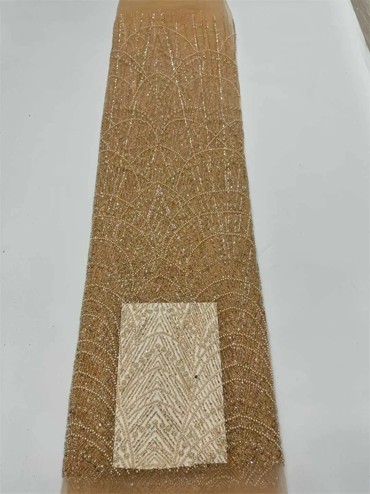 

Французское кружево из тюля с бисером, африканское кружево, высококачественная нигерийская вышитая кружевная ткань 2026 года для свадебного шитья