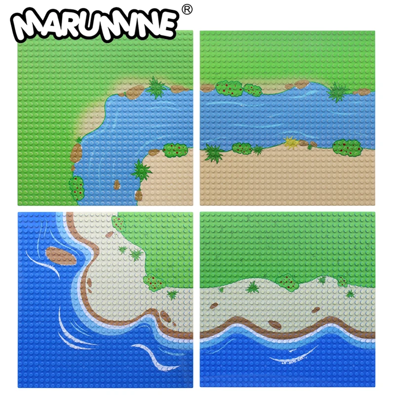 Marumine 32x32 Baseplate Compatible 3811 Classic MOC Bricks Parts Building Blocks Jungle Forest Ocean Base Board Accessories