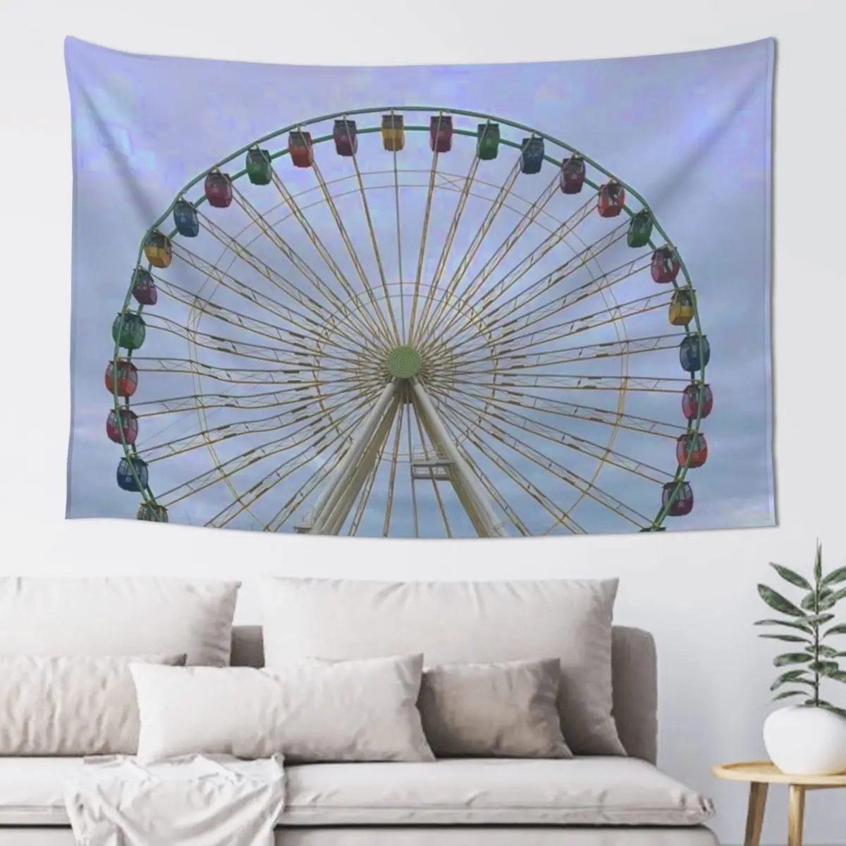 

Broadway at the Beach, Myrtle Beach Ferris Wheel Tapestry Room Decor For Girls Aesthetic Home Decor Cute Decor Tapestry