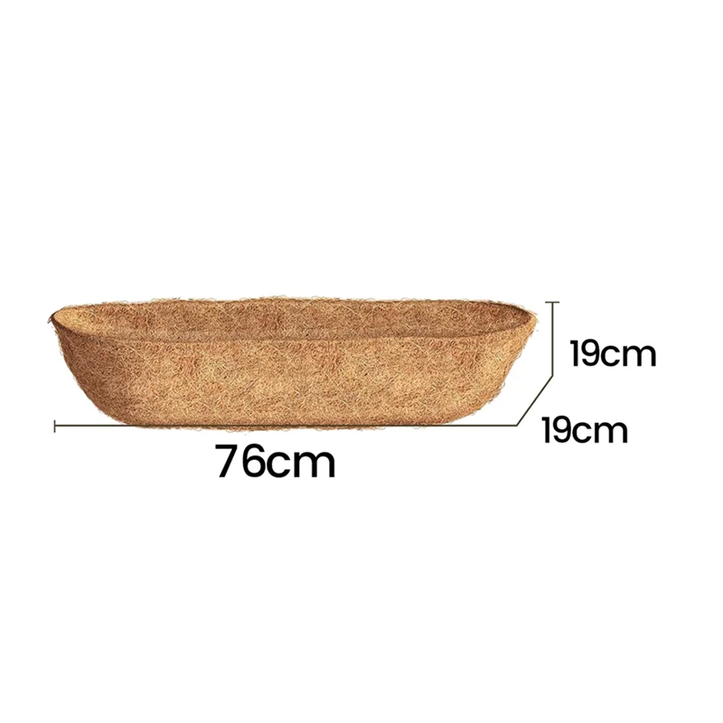 ABUL-30 Inch 6 Pack Trough Liners, Coconut Coir Fiber For Wall Basket Planters, Window Box Liners, Garden Planter Baskets