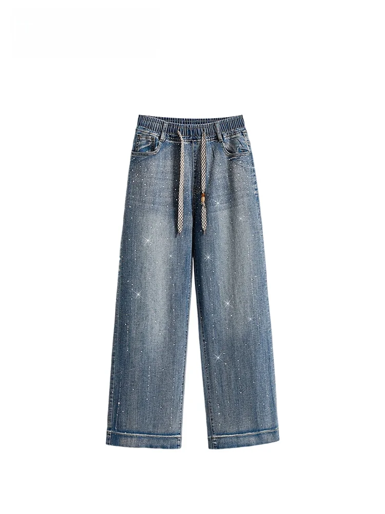 

High Waist Straight Leg Jeans Casual Loose Women's plus Size Denim Pants Spring New Style Comfortable Age-Defying Trousers