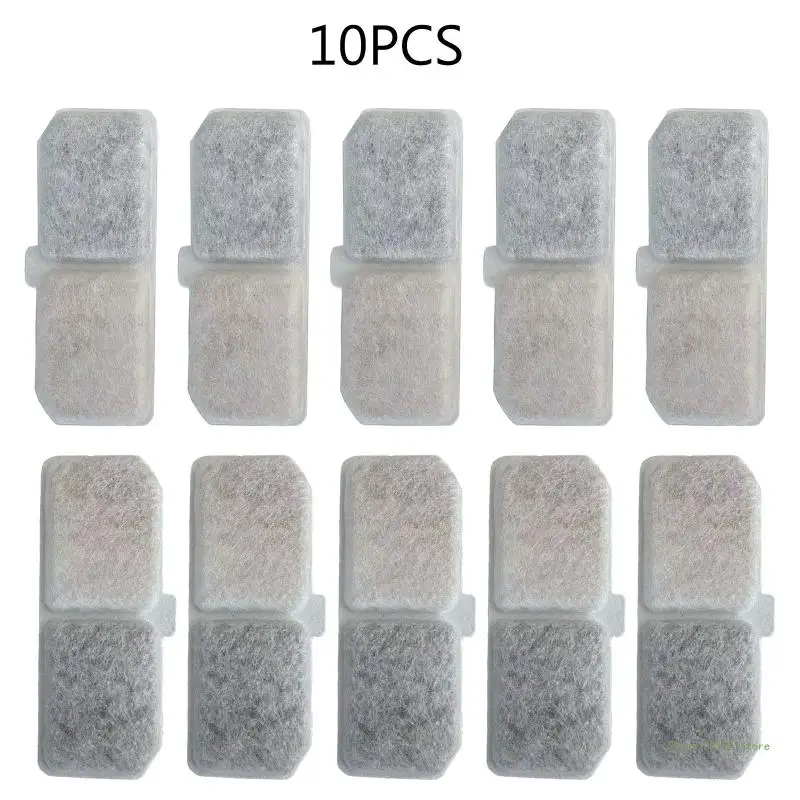 QX2E Set of 10 Pet Water Drinking Fountain Filter Activated Carbon Filters Durable