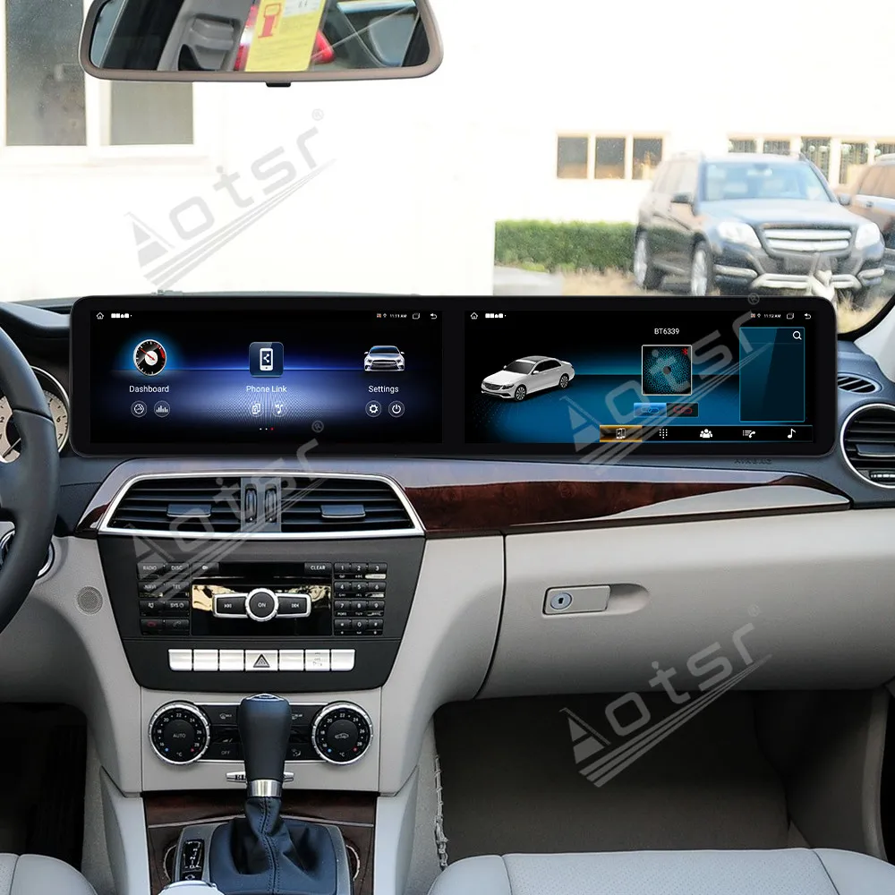 8+128G 12.3+12.3 inch Dual HD Screen Android13 Radio For Mercedes-Benz C-Class 2011-2014 Carplay Sound GPS Navigation Multimedia