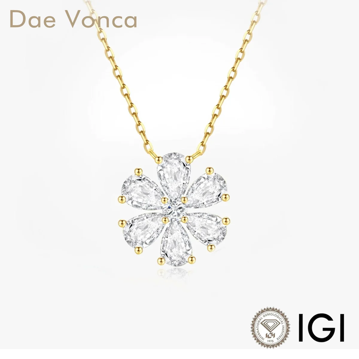

Классическое ожерелье с выращенными в лаборатории бриллиантами в форме цветка Dae Vonca из желтого золота 9 карат/14 карат/18 карат в подарок на годовщину девушке/жене