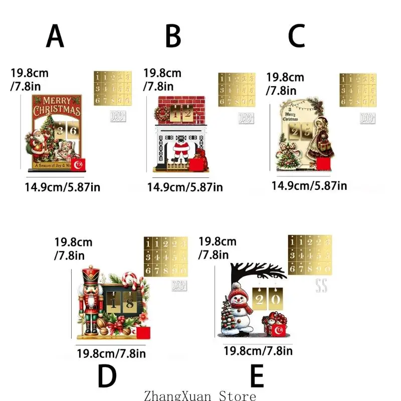 Acrylic Advent Display with Hanging Date Cards for Desk and Shelf 3XUF