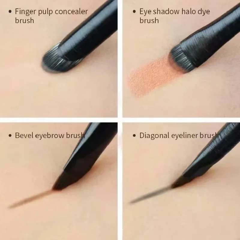 Juego de 6 brochas de maquillaje para ojos: brocha profesional suave para contorno de sombra de ojos, brochas pequeñas para maquillaje de ojos detallado, Facia