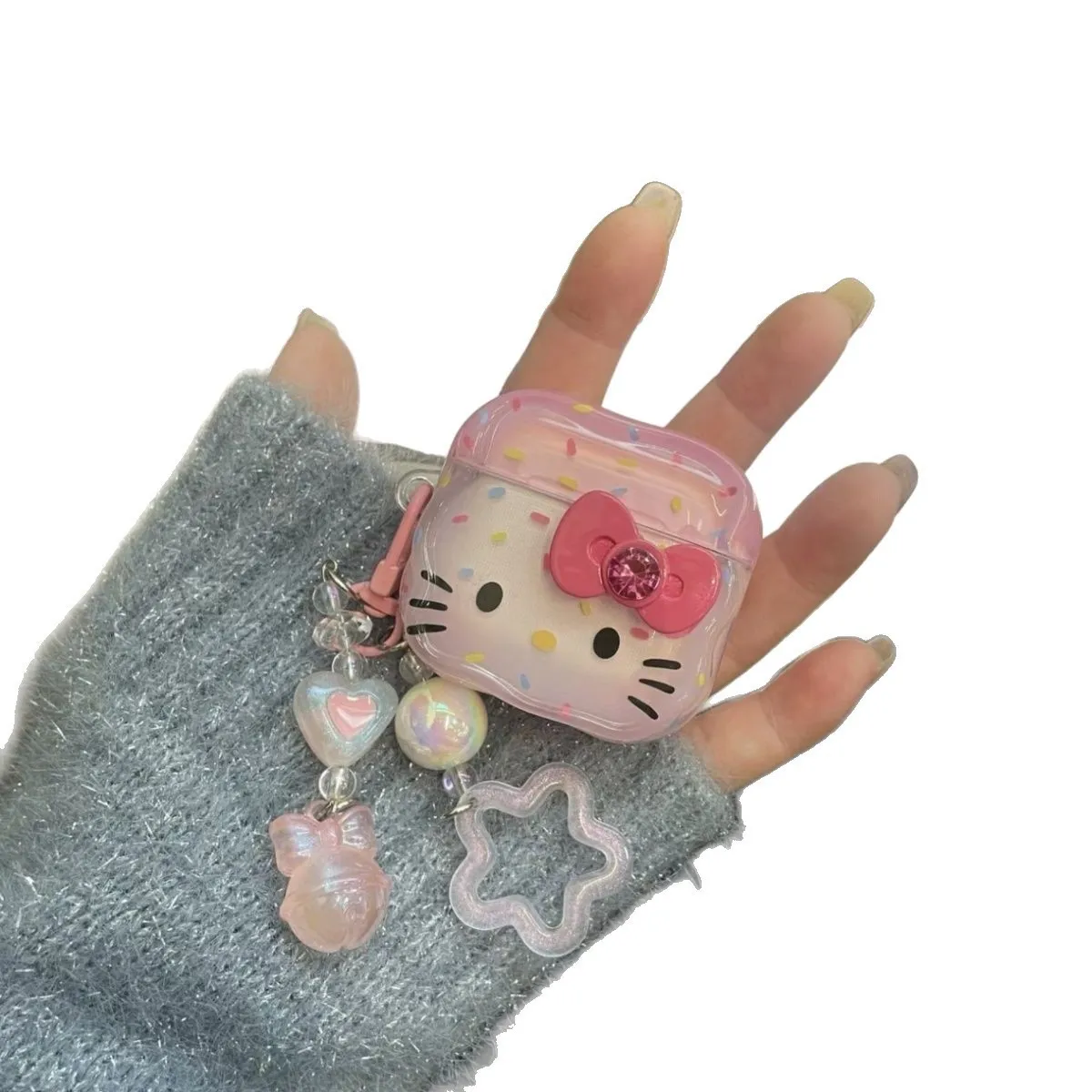 Cartoon Hello Kitty Suitable for Airpods 4 Headphone Case, Suitable for Airpods Pro 2 Pro 1/2/3 Headphone Case with Keychain