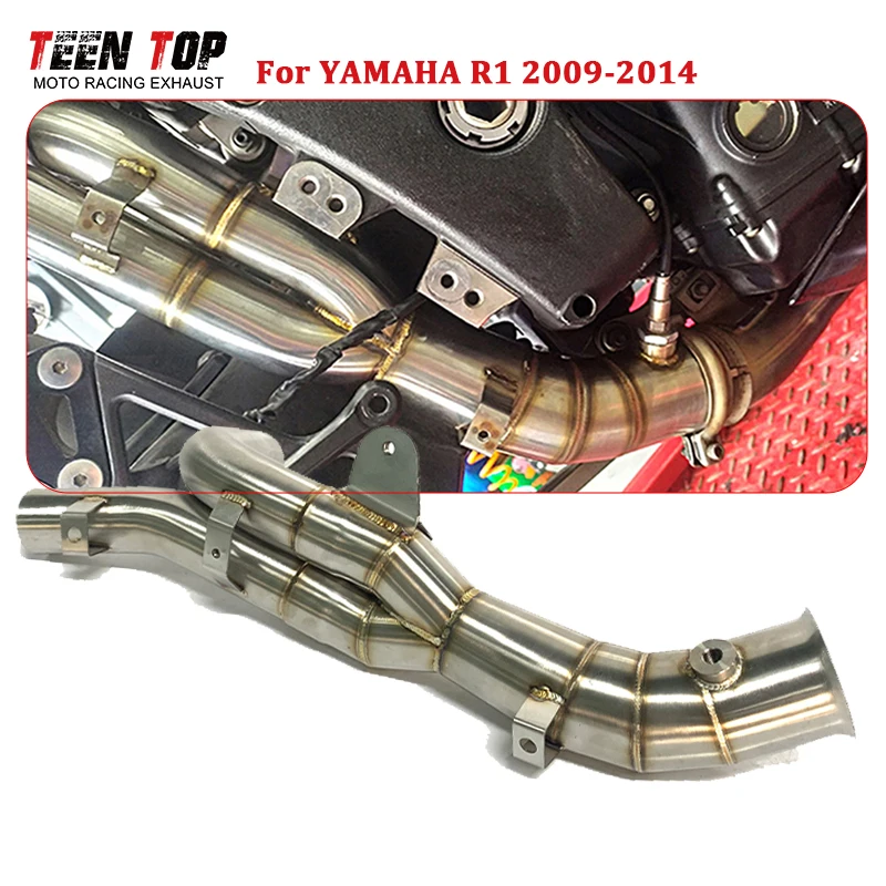 

For Yamaha R1 Motorcycle Exhaust Middle Decat Pipe 2009-2014 R1 Middle Link Tube Escape Moto Connect Original Exhaust Elbow Tube