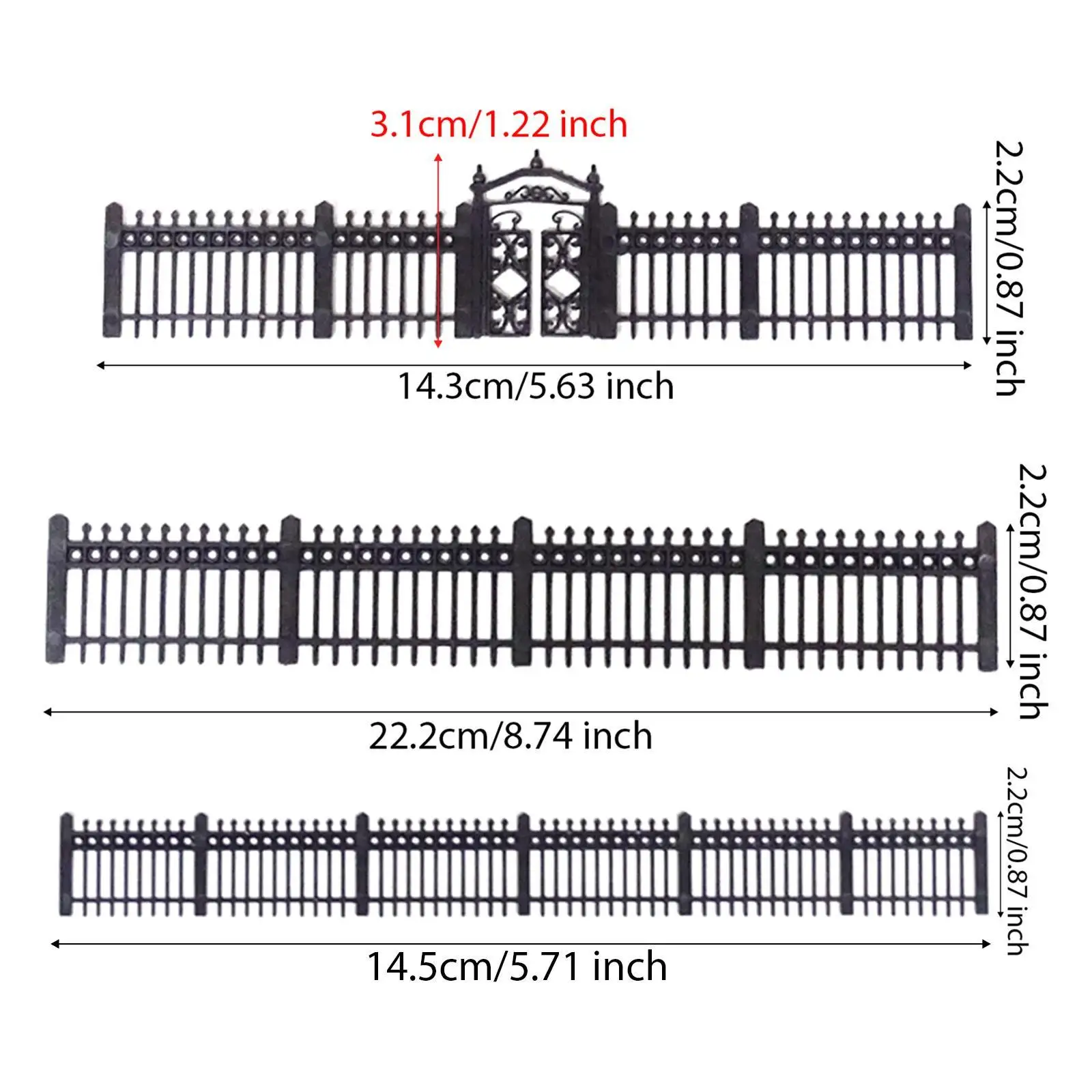 ชุดรั้วประตู HO Scale 1:87 สำหรับประกอบเอง รั้วบ้านพักตากอากาศ ชุด 20 ชิ้น ของตกแต่งฉากจำลองขนาดเล็กสำหรับโต๊ะทราย ไดโอรามา DIY