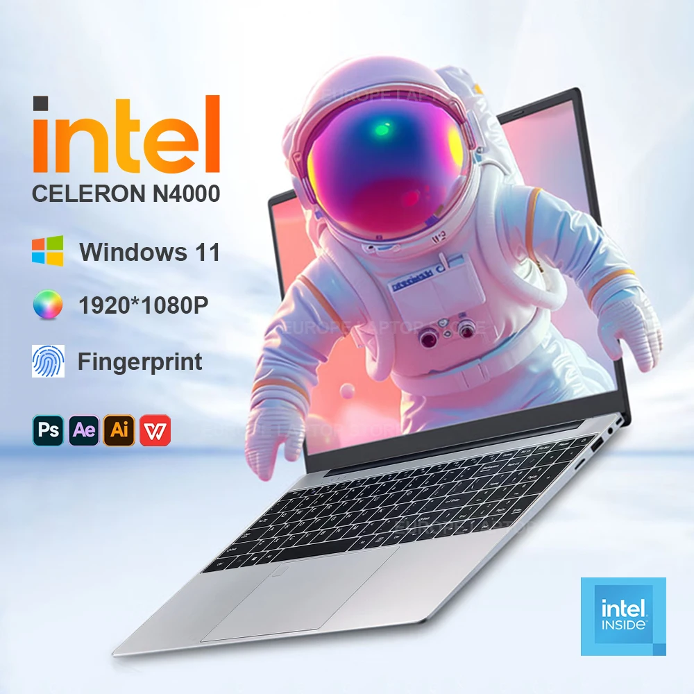 

Intel Notebook PC Gamer 15.6" Ultra Slim Laptop Intel Celeron N4000 16GB RAM 1TB 2TB SSD Office Study Computer PC Windows 11 Pro