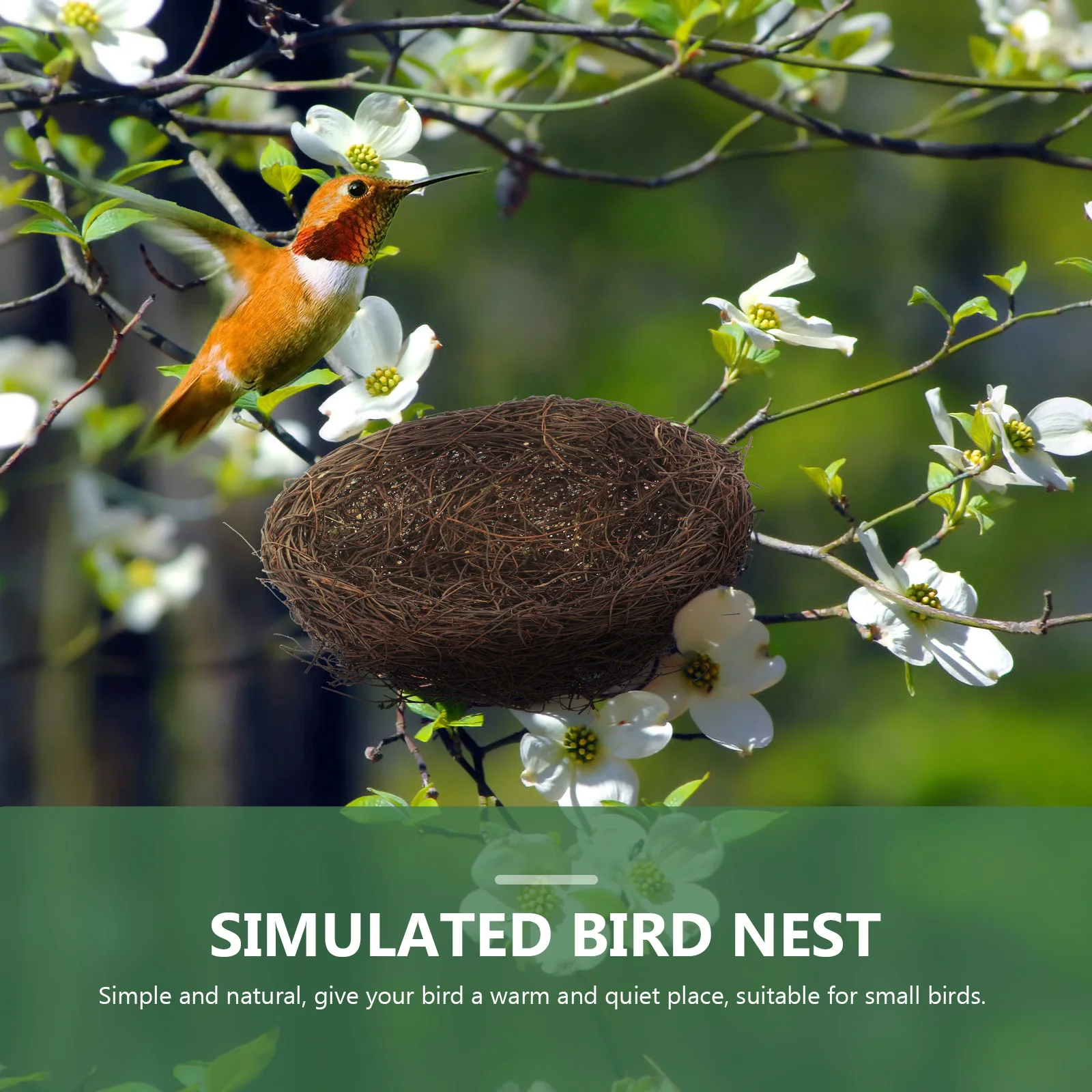 

Simulated Bird Nest Rattan Decor Handmade Artificial Nest for Birdcage Desk Moss Landscape Micro Garden Ornament Decoration