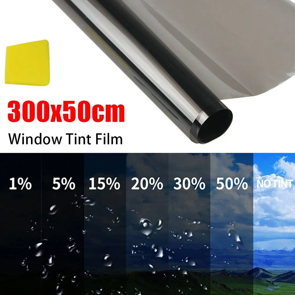 

50x3m Black Car Window Tint Film Glass Sticker Sun Shade Window Tinting Solar UV Protection Foils Sticker Films for Windshield