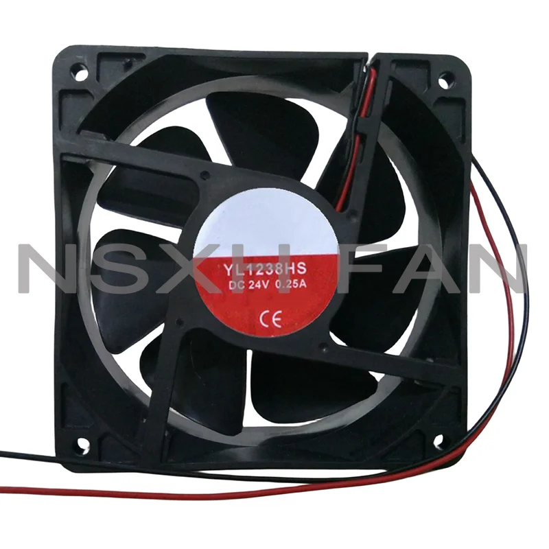 Ventilador de refrigeração do servidor 2-Wire, YL1238HS, 24V, 0.25A, 120x120x38mm