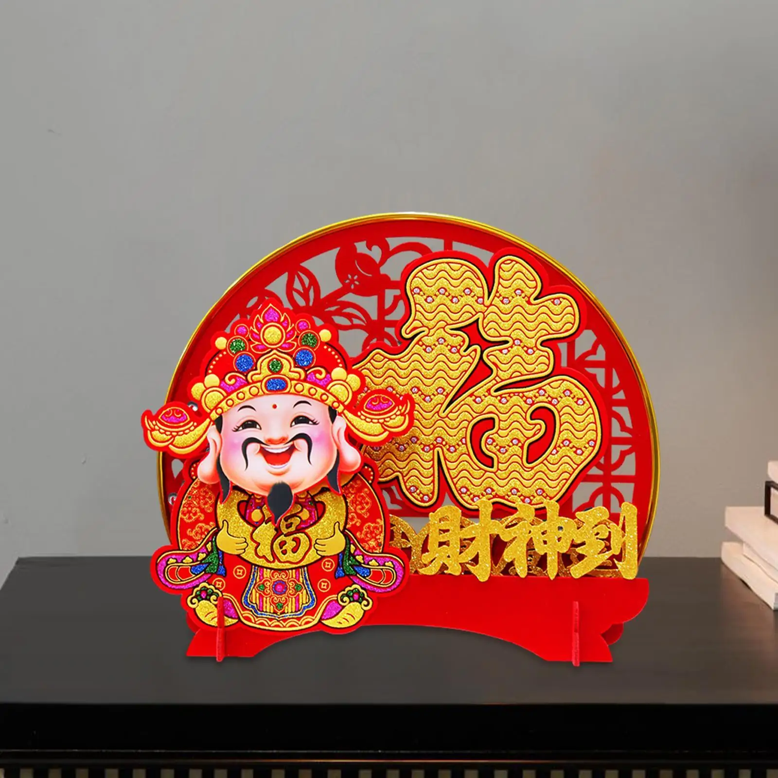 Decoração de mesa de ano novo chinês 2025 balançando cabeça caishen decoração de casa presente estatueta da sorte estátua para armário de festa de fazenda