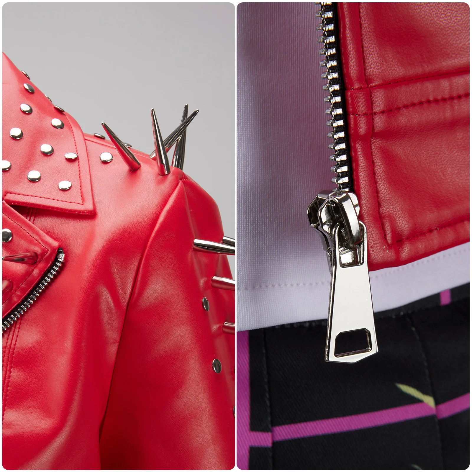 أزياء Toralei Stripe التأثيرية للنساء سترة حمراء وتنورة مع حزام مجوهرات يدوية للفتيات أزياء الهالوين