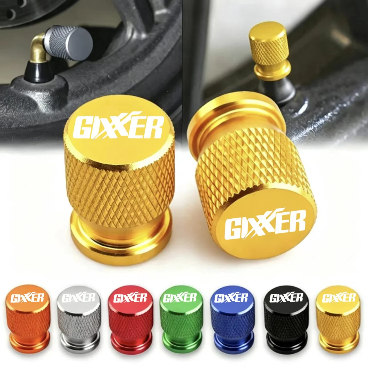 Latest GIXXER Series Motorcycle Tire Valve Stem Cap - Universal Fit Motorcycle Valve Cap for GIXXER Models