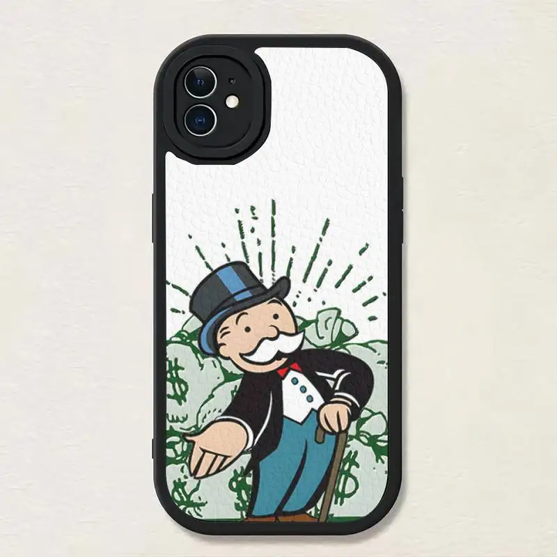 Dollar Monopolysเคสโทรศัพท์หนังสําหรับIphone 13 Pro Max 12 Mini 11 14 X XR XS 7 8 Plusซิลิโคนกันกระแทก