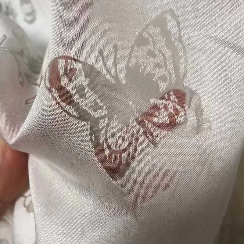 Custom Size Pastoral Jacquard Hollow Butterfly  White Versatile Sheer Curtains for Living Dining Room Bedroom White Tulle