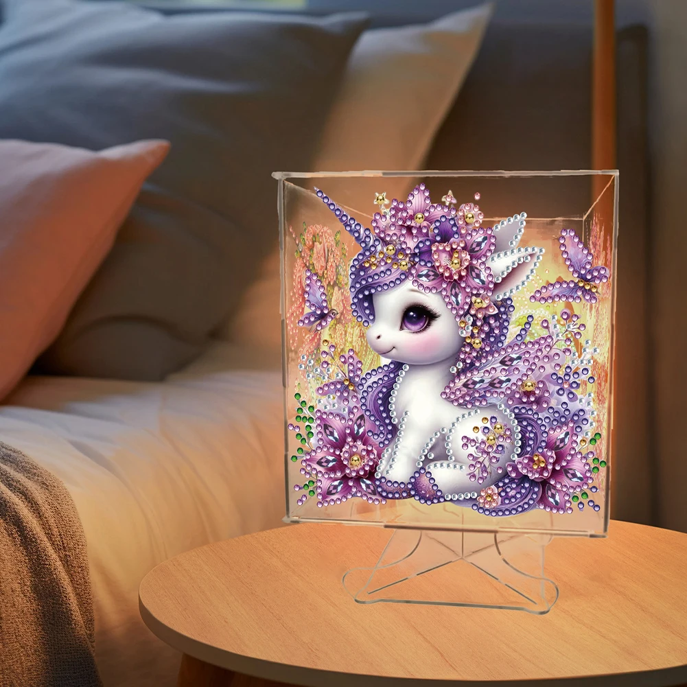 

DIY Diamond Painting LED Lamp with Tools Diamond Painting Table Lamp Diamond Painting Bedside Lamp Arts Crafts Home Decoration