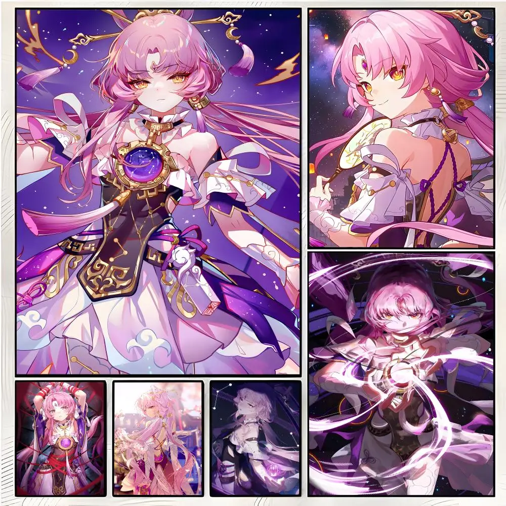 Game Tactician Character Honkai Star Rail Fu Xuan Painting Calligraphy Canvas Wall Art Mural Living Room Canvas Decor Gifts