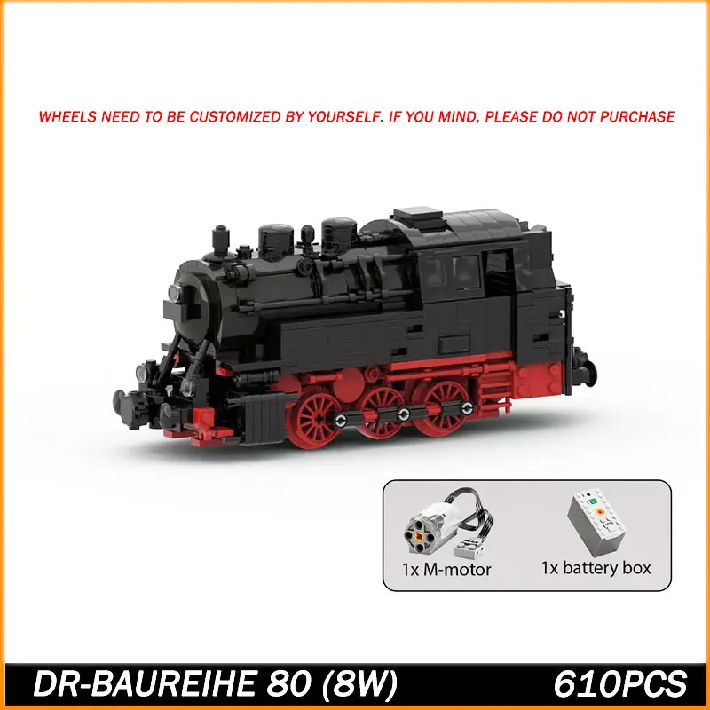 

610PCS MOC Urban Railway DR - Baureihe 80 (8w) Building Blocks Set - Light Rail Display, Creative STEM Toy, Small Granule Gifts