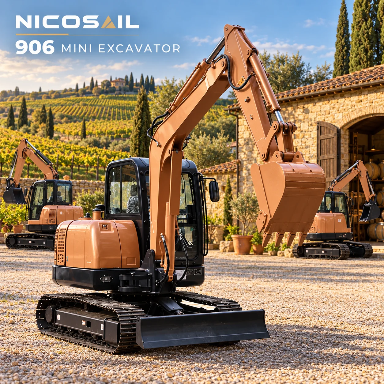 Mini Pelle Sur Chenilles Compact Crawler Excavator 3.83m Digging Depth for Construction Work