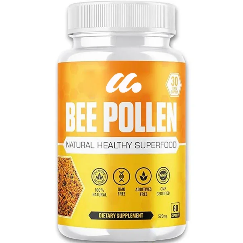 

100% Natural Bee Pollen Granule Capsules, Vitamin B, Antioxidants, Minerals, Enzymes, Proteins, Amino Acids