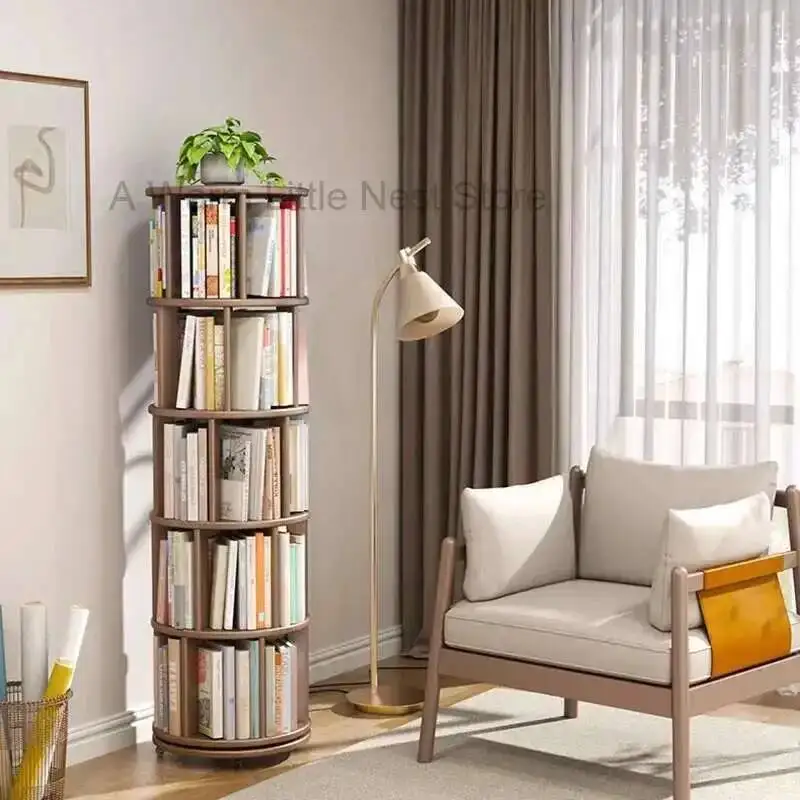 

Doll Wood Miniature Rotating Bookcase Vintage Miniature Traditional Rotating Bookcase Wood Vertical Estante Livros Furniture