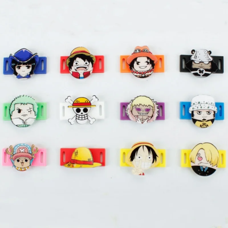 Naruto One Piece sznurowadło klamra akcesoria Anime rysunek płócienna klamra sznurowadła Student Cute Cartoon akrylowa klamra Vamp prezenty