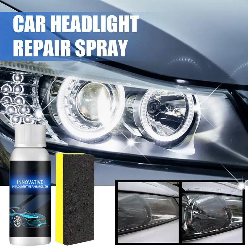 

Cloudy Headlight Restoration 30ml Headlight Restoration Liquid Set Headlight Repair Agent for Repair Headlight Yellowing Haze