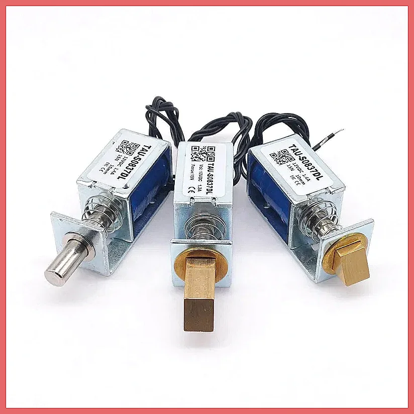 DC 6V 12V 24V Electric Lock Electromagnet Stroke 10mm Magnetic Cabinet Door Lock TAU-S0837DL Security Access Control