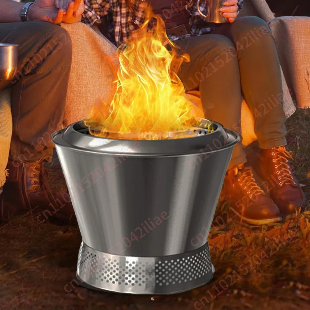 

Stainless Steel Wood Stove Picnic Camping Non-smoking Stove Indoor Courtyard Portable Multi-function Stove Without Baking Net