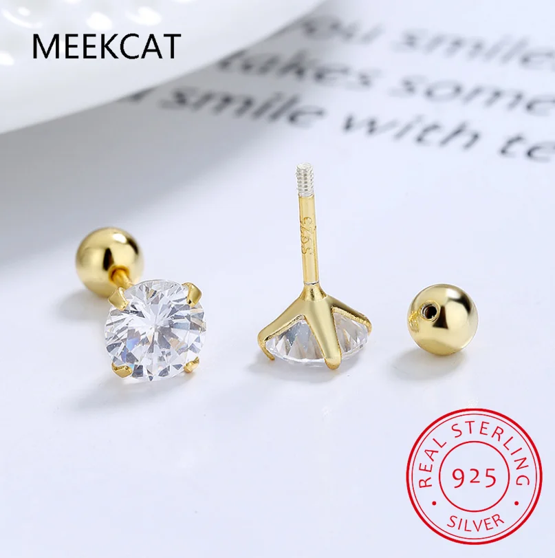 0.5CT 1CT 2CT GRA Certified Moissanite Stud Earrings for Women Sparkling D Color Lab Diamond 925 Sterling Silver Jewelry