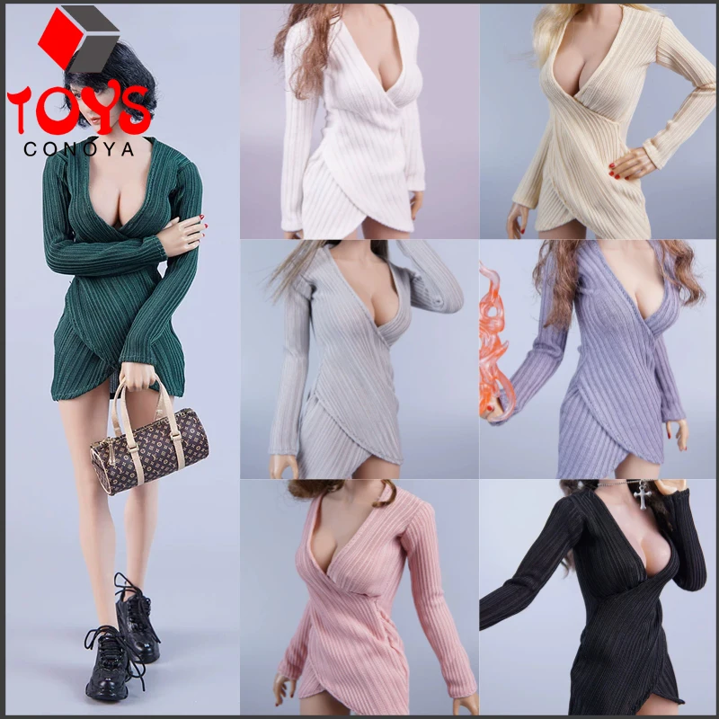 

JO21X-23 1/6 Strapless Tight dress Stretch Wrap Hip Skirt Clothes Model Fit 12" Female Soldier Action Figure Body Dolls