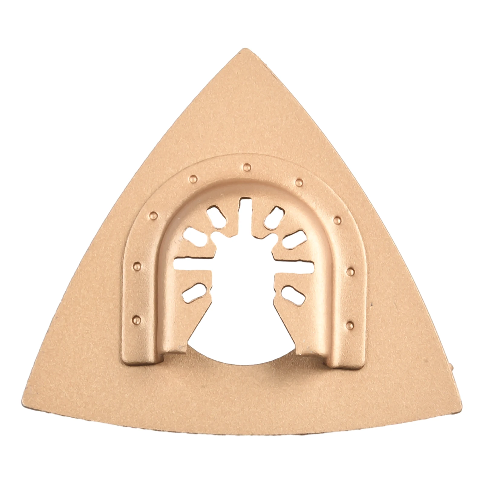 Cemented carbide oscillation tool accessory triangular rasp blade designed to maximize grout extraction efficiency