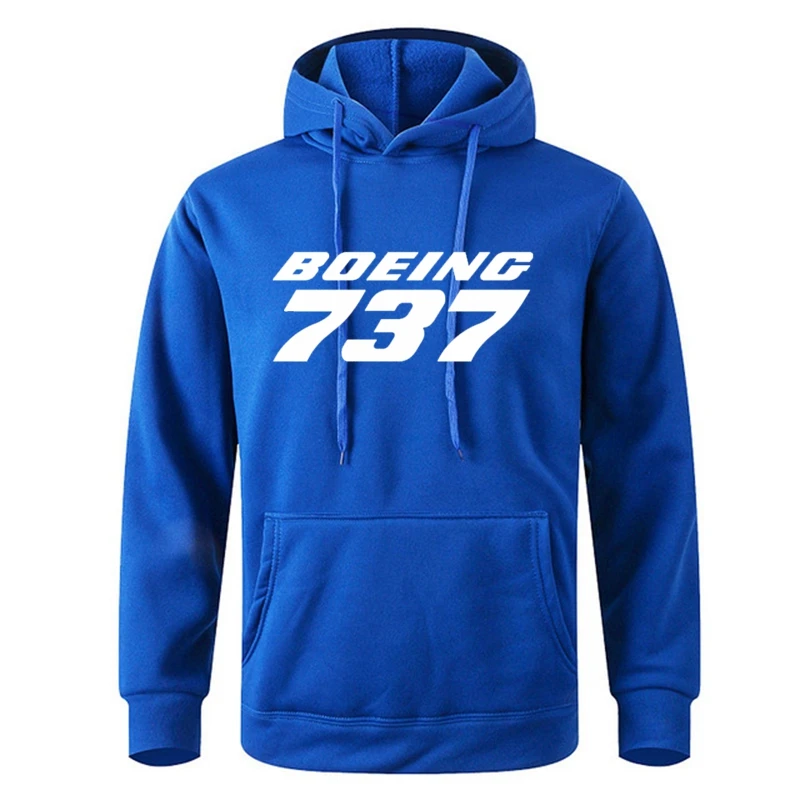 2023 Autumn Winter Men Hoodies Fleece Warm Boeing 737 Sweatshirt Fashion Streetwear Casual High Quality Pullovers Hoody