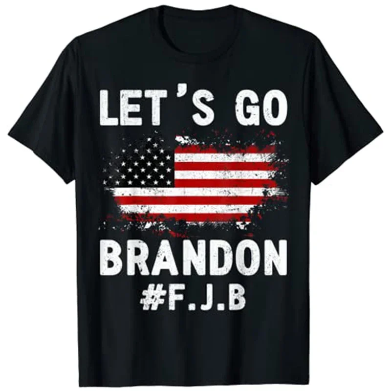 

Let's Go Brandon Us Flag Colors Funny T-Shirt Political Joke Tops Men Clothing Saying Tee Humor Funny Campaign Graphic Outfit