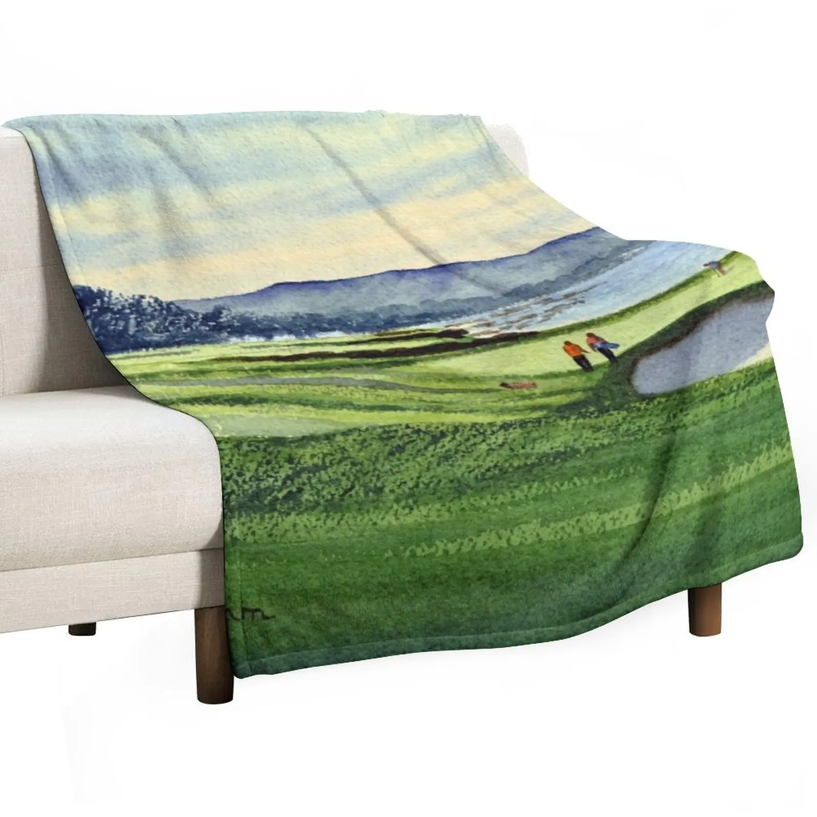 Pebble Beach 9Th Hole Throw Blanket Luxury Summer Beddings Blankets