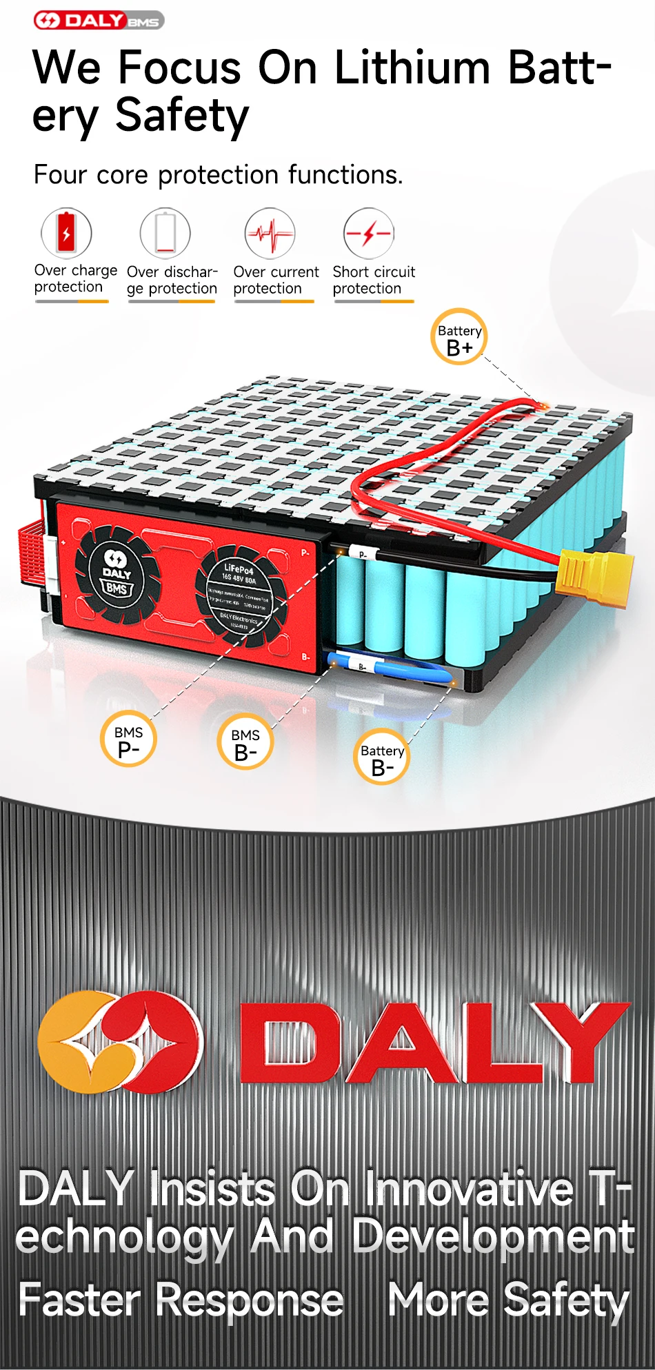 DALY 3S 12V Li-ion BMS 3S 11.1V 15A 20A 30A 40A 50A 60A 80A 100A