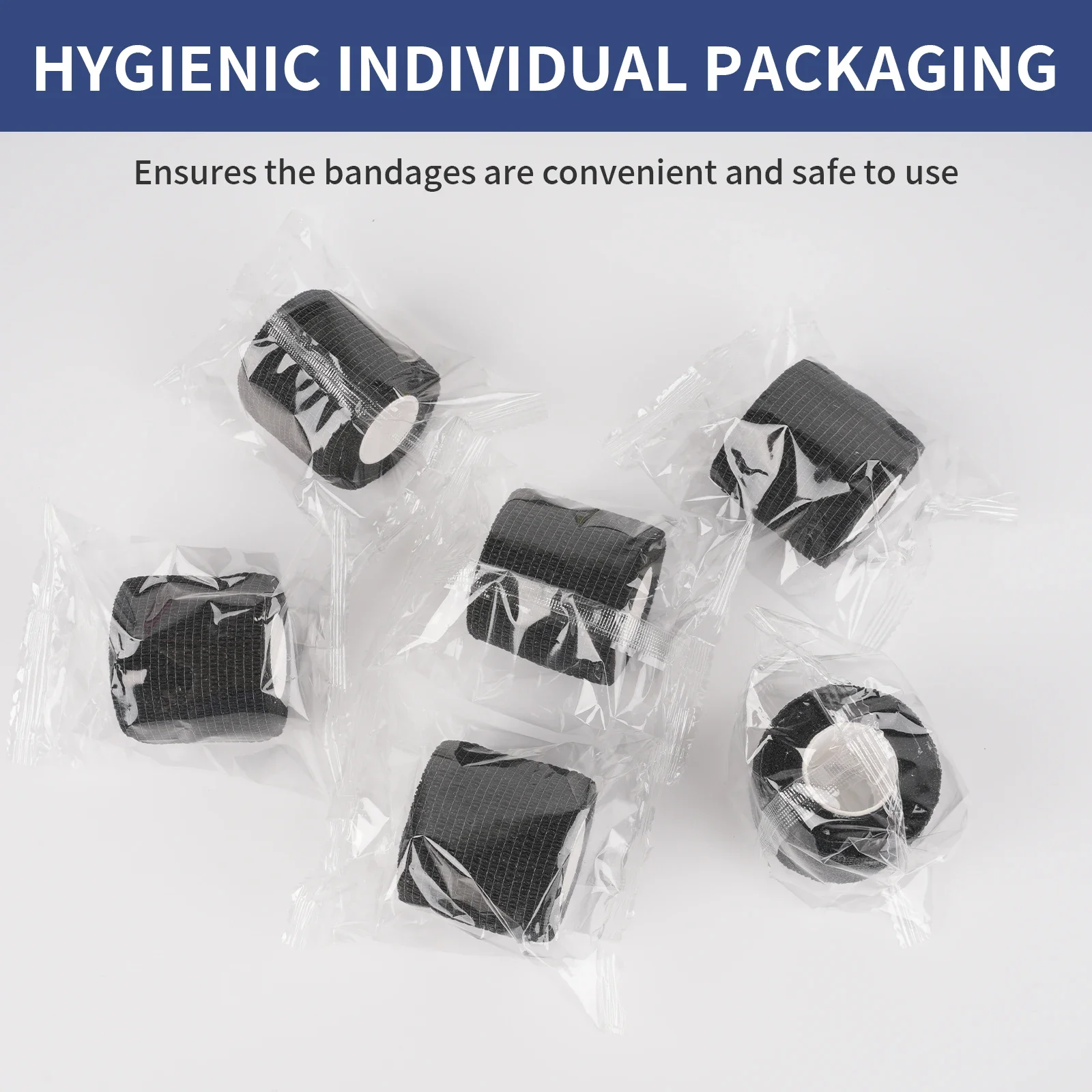 2/4/6PCS Tattoo Grip Cover Wrap Benda nera usa e getta per accessori per tubi a nastro per macchine per bende con impugnatura per tatuaggi