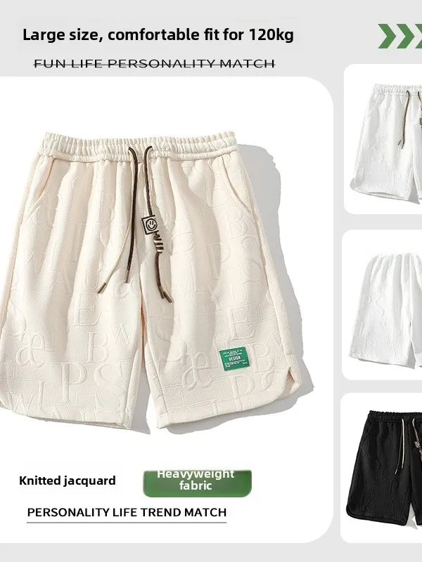 American Letter Embroidery orts Men Summer Thin Loose Sports Casual Pants Summer Boys Cool Five-Quarter Pants Straight Leg