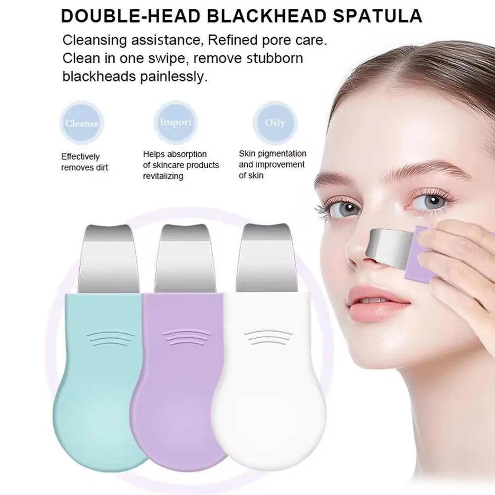 Outil d'élimination des points noirs, épurateur de visage en Silicone, grattoir 2 en 1 pour le nettoyage en profondeur des pores du nez, spatule pour la peau du visage
