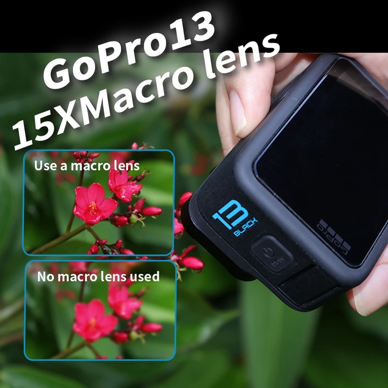 For GoPro Hero 13 Filter 15X Ultra HD Macro Lens Filter Aviation Aluminum Frame Detail Shooting Gopro13 Sport Camera Accessories