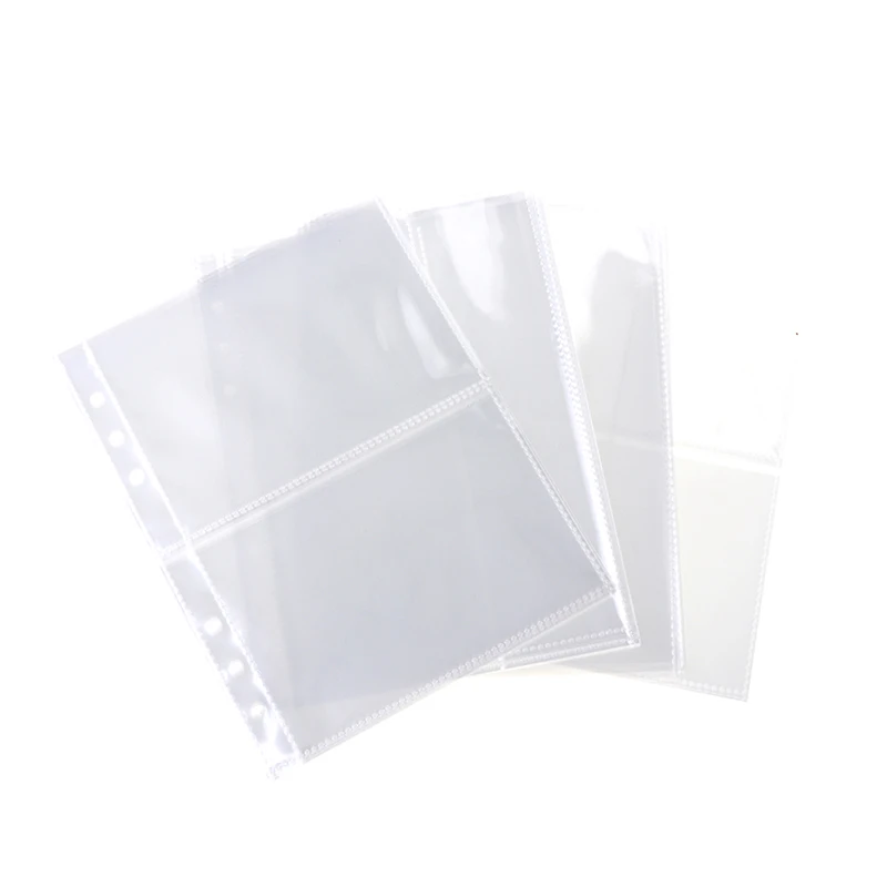 10 ชิ้นมาตรฐานอัลบั้มภาพพลาสติกใส A5 Binder Refill Sleeves