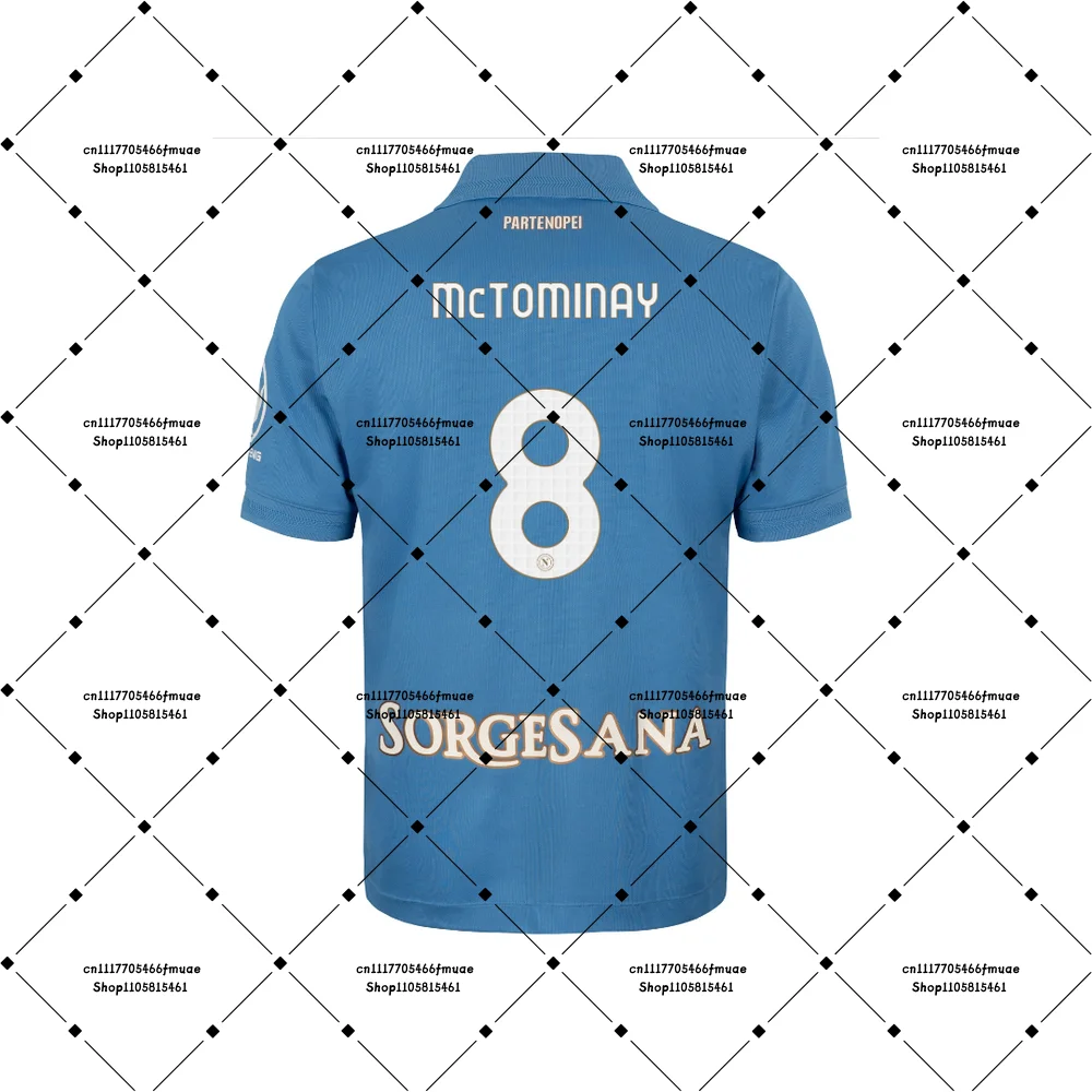 26-27 Napoli De Bruyne 11 McTominay 8 Mens Soccer Game Top Adult Breathable T-shirt Unisex Sports Training Home Football Jersey